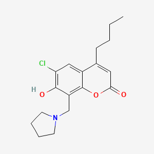 4-butyl-6-chloro-7-hydroxy-8-(1-pyrrolidinylmethyl)-2H-chromen-2-one