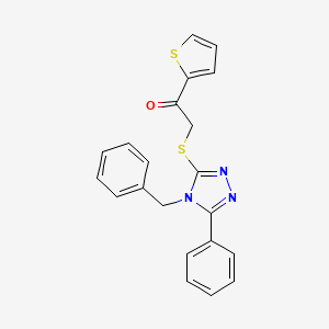 molecular formula C21H17N3OS2 B5918038 2-[(4-benzyl-5-phenyl-4H-1,2,4-triazol-3-yl)thio]-1-(2-thienyl)ethanone 