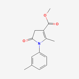 molecular formula C14H15NO3 B5918108 methyl 2-methyl-1-(3-methylphenyl)-5-oxo-4,5-dihydro-1H-pyrrole-3-carboxylate 