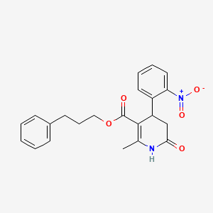 molecular formula C22H22N2O5 B5918140 3-phenylpropyl 2-methyl-4-(2-nitrophenyl)-6-oxo-1,4,5,6-tetrahydro-3-pyridinecarboxylate 