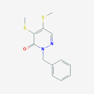 molecular formula C13H14N2OS2 B5918158 2-benzyl-4,5-bis(methylthio)-3(2H)-pyridazinone 