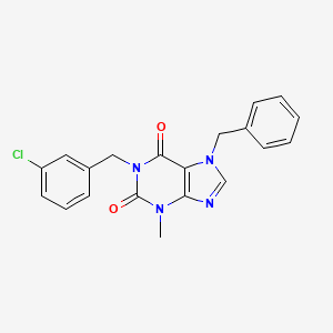 molecular formula C20H17ClN4O2 B5918207 7-BENZYL-1-[(3-CHLOROPHENYL)METHYL]-3-METHYL-2,3,6,7-TETRAHYDRO-1H-PURINE-2,6-DIONE 