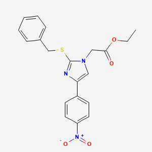 molecular formula C20H19N3O4S B5918209 Ethyl [2-(benzylsulfanyl)-4-(4-nitrophenyl)-1H-imidazol-1-yl]acetate 