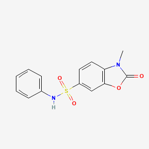 3-methyl-2-oxo-N-phenyl-2,3-dihydro-1,3-benzoxazole-6-sulfonamide