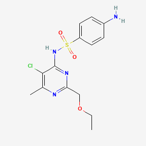 4-amino-N-[5-chloro-2-(ethoxymethyl)-6-methyl-4-pyrimidinyl]benzenesulfonamide