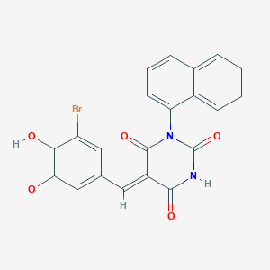 molecular formula C22H15BrN2O5 B5918251 5-(3-bromo-4-hydroxy-5-methoxybenzylidene)-1-(1-naphthyl)-2,4,6(1H,3H,5H)-pyrimidinetrione 