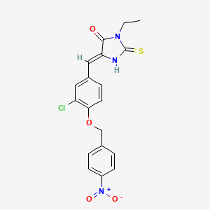 5-{3-chloro-4-[(4-nitrobenzyl)oxy]benzylidene}-3-ethyl-2-thioxo-4-imidazolidinone