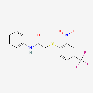 2-{[2-nitro-4-(trifluoromethyl)phenyl]sulfanyl}-N-phenylacetamide