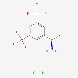 molecular formula C10H10ClF6N B591829 (r)-1-(3,5-Bis(trifluoromethyl)phenyl)ethanamine hydrochloride CAS No. 216002-20-9