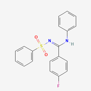 molecular formula C19H15FN2O2S B5918290 4-fluoro-N-phenyl-N'-(phenylsulfonyl)benzenecarboximidamide 