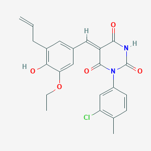 (5Z)-1-(3-chloro-4-methylphenyl)-5-[3-ethoxy-4-hydroxy-5-(prop-2-en-1-yl)benzylidene]pyrimidine-2,4,6(1H,3H,5H)-trione