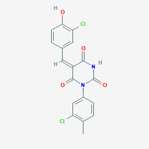 (5E)-5-[(3-chloro-4-hydroxyphenyl)methylidene]-1-(3-chloro-4-methylphenyl)-1,3-diazinane-2,4,6-trione