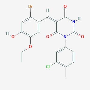 (5Z)-5-(2-bromo-5-ethoxy-4-hydroxybenzylidene)-1-(3-chloro-4-methylphenyl)pyrimidine-2,4,6(1H,3H,5H)-trione