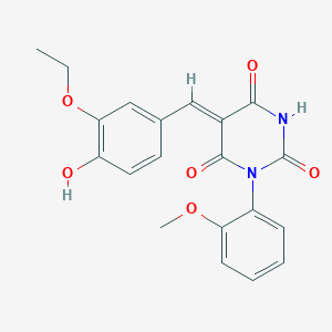 (5Z)-5-[(3-ethoxy-4-hydroxyphenyl)methylidene]-1-(2-methoxyphenyl)-1,3-diazinane-2,4,6-trione