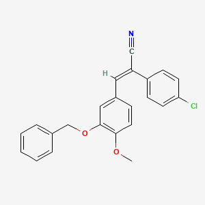 (E)-2-(4-chlorophenyl)-3-(4-methoxy-3-phenylmethoxyphenyl)prop-2-enenitrile