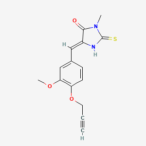 molecular formula C15H14N2O3S B5918444 (5Z)-5-{[3-METHOXY-4-(PROP-2-YN-1-YLOXY)PHENYL]METHYLIDENE}-3-METHYL-2-SULFANYLIDENEIMIDAZOLIDIN-4-ONE 