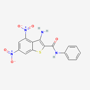 molecular formula C15H10N4O5S B5918463 3-amino-4,6-dinitro-N-phenyl-1-benzothiophene-2-carboxamide 