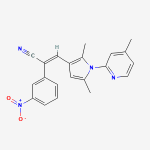 (E)-3-[2,5-dimethyl-1-(4-methylpyridin-2-yl)pyrrol-3-yl]-2-(3-nitrophenyl)prop-2-enenitrile