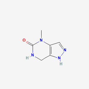 molecular formula C6H8N4O B591854 4-Methyl-6,7-dihydro-1H-pyrazolo[4,3-d]pyrimidin-5(4H)-one CAS No. 135376-98-6