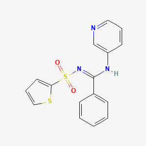 N-pyridin-3-yl-N'-thiophen-2-ylsulfonylbenzenecarboximidamide