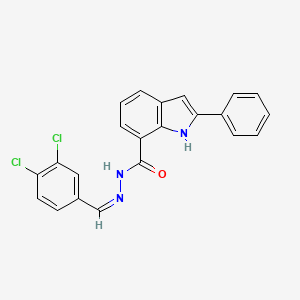 N-[(Z)-(3,4-dichlorophenyl)methylideneamino]-2-phenyl-1H-indole-7-carboxamide