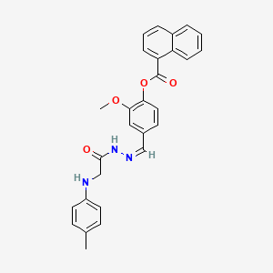 [2-methoxy-4-[(Z)-[[2-(4-methylanilino)acetyl]hydrazinylidene]methyl]phenyl] naphthalene-1-carboxylate