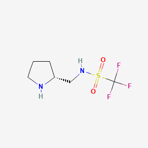 molecular formula C6H11F3N2O2S B591861 (R)-1,1,1-Trifluoro-N-(pyrrolidin-2-ylmethyl)methanesulfonamide CAS No. 1186049-30-8