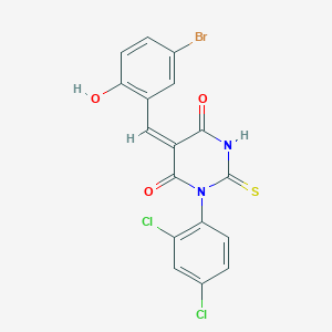 (5E)-5-[(5-bromo-2-hydroxyphenyl)methylidene]-1-(2,4-dichlorophenyl)-2-sulfanylidene-1,3-diazinane-4,6-dione