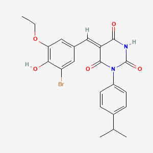 (5Z)-5-[(3-bromo-5-ethoxy-4-hydroxyphenyl)methylidene]-1-(4-propan-2-ylphenyl)-1,3-diazinane-2,4,6-trione