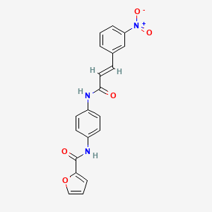 N-[4-[[(E)-3-(3-nitrophenyl)prop-2-enoyl]amino]phenyl]furan-2-carboxamide