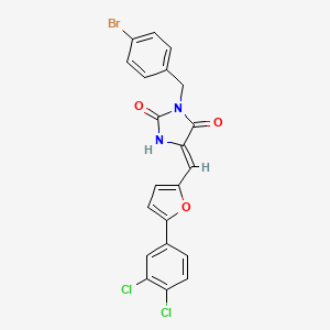 (5Z)-3-(4-bromobenzyl)-5-{[5-(3,4-dichlorophenyl)furan-2-yl]methylidene}imidazolidine-2,4-dione