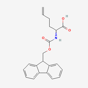 molecular formula C21H21NO4 B591874 (R)-2-((((9H-芴-9-基)甲氧基)羰基)氨基)己-5-烯酸 CAS No. 865352-21-2