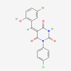 (5E)-5-[(5-bromo-2-hydroxyphenyl)methylidene]-1-(4-chlorophenyl)-1,3-diazinane-2,4,6-trione