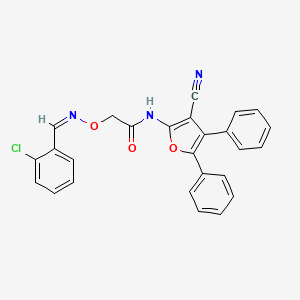 2-{[(2-chlorobenzylidene)amino]oxy}-N-(3-cyano-4,5-diphenyl-2-furyl)acetamide