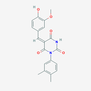 (5E)-1-(3,4-dimethylphenyl)-5-[(4-hydroxy-3-methoxyphenyl)methylidene]-1,3-diazinane-2,4,6-trione