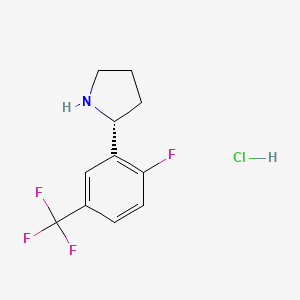 molecular formula C11H12ClF4N B591880 (R)-2-(2-氟-5-(三氟甲基)苯基)吡咯烷盐酸盐 CAS No. 1391408-54-0