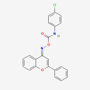 2-phenyl-4H-chromen-4-one O-{[(4-chlorophenyl)amino]carbonyl}oxime