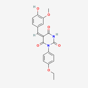 (5E)-1-(4-ethoxyphenyl)-5-[(4-hydroxy-3-methoxyphenyl)methylidene]-1,3-diazinane-2,4,6-trione