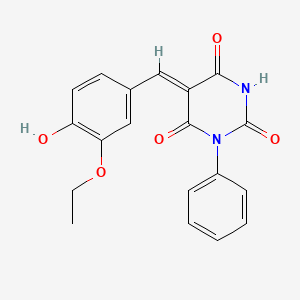 (5Z)-5-[(3-ethoxy-4-hydroxyphenyl)methylidene]-1-phenyl-1,3-diazinane-2,4,6-trione