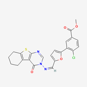 methyl 4-chloro-3-(5-{[(4-oxo-5,6,7,8-tetrahydro[1]benzothieno[2,3-d]pyrimidin-3(4H)-yl)imino]methyl}-2-furyl)benzoate