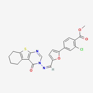 methyl 2-chloro-4-(5-{[(4-oxo-5,6,7,8-tetrahydro[1]benzothieno[2,3-d]pyrimidin-3(4H)-yl)imino]methyl}-2-furyl)benzoate