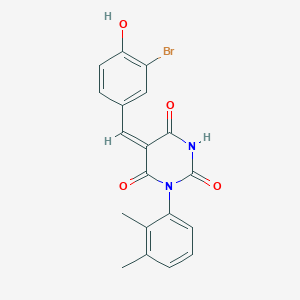 (5E)-5-[(3-bromo-4-hydroxyphenyl)methylidene]-1-(2,3-dimethylphenyl)-1,3-diazinane-2,4,6-trione