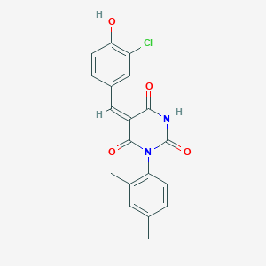 (5E)-5-[(3-chloro-4-hydroxyphenyl)methylidene]-1-(2,4-dimethylphenyl)-1,3-diazinane-2,4,6-trione