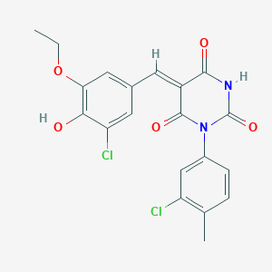 (5Z)-5-(3-chloro-5-ethoxy-4-hydroxybenzylidene)-1-(3-chloro-4-methylphenyl)pyrimidine-2,4,6(1H,3H,5H)-trione