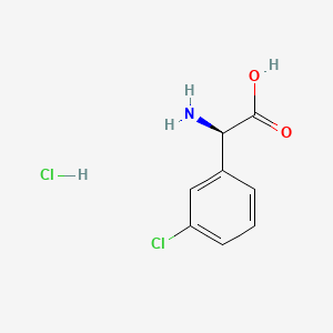 molecular formula C8H9Cl2NO2 B591895 (R)-2-amino-2-(3-chlorophenyl)acetic acid hydrochloride CAS No. 37085-27-1