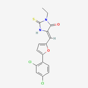 5-{[5-(2,4-dichlorophenyl)-2-furyl]methylene}-3-ethyl-2-thioxo-4-imidazolidinone