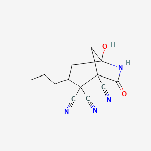 5-hydroxy-7-oxo-3-propyl-6-azabicyclo[3.2.1]octane-1,2,2-tricarbonitrile