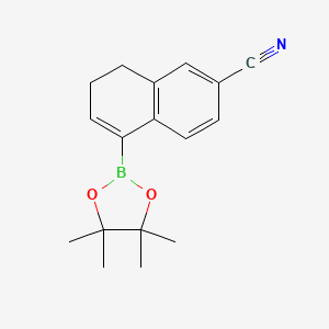 molecular formula C17H20BNO2 B591906 5-(4,4,5,5-Tetramethyl-1,3,2-dioxaborolan-2-yl)-7,8-dihydronaphthalene-2-carbonitrile CAS No. 952675-93-3
