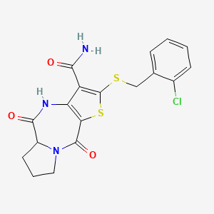 2-[(2-chlorobenzyl)thio]-5,10-dioxo-4,5a,6,7,8,10-hexahydro-5H-pyrrolo[1,2-a]thieno[3,2-e][1,4]diazepine-3-carboxamide