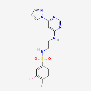 3,4-difluoro-N-(2-{[6-(1H-pyrazol-1-yl)-4-pyrimidinyl]amino}ethyl)benzenesulfonamide